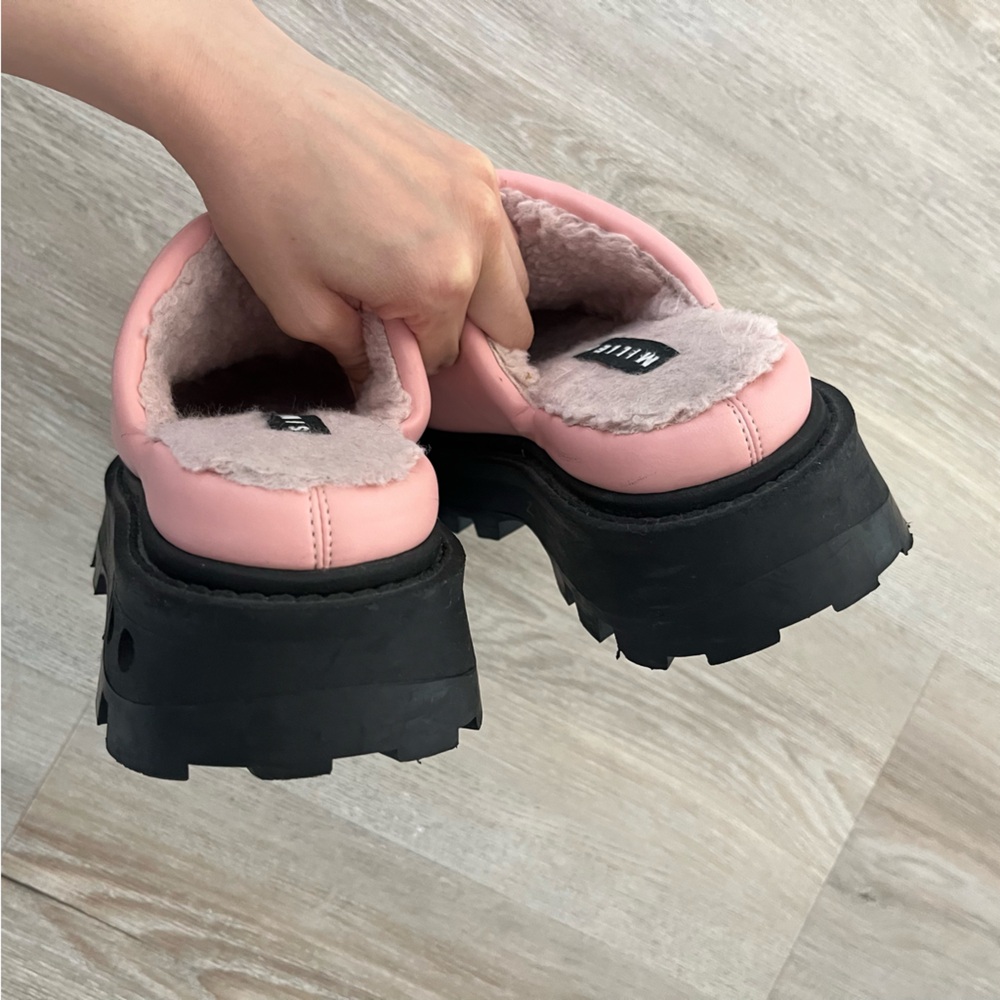 Simon Miller Pink Grip Bubble Clog Mule Platform Shearling Size 37 EU 7 US - Picture 9 of 12